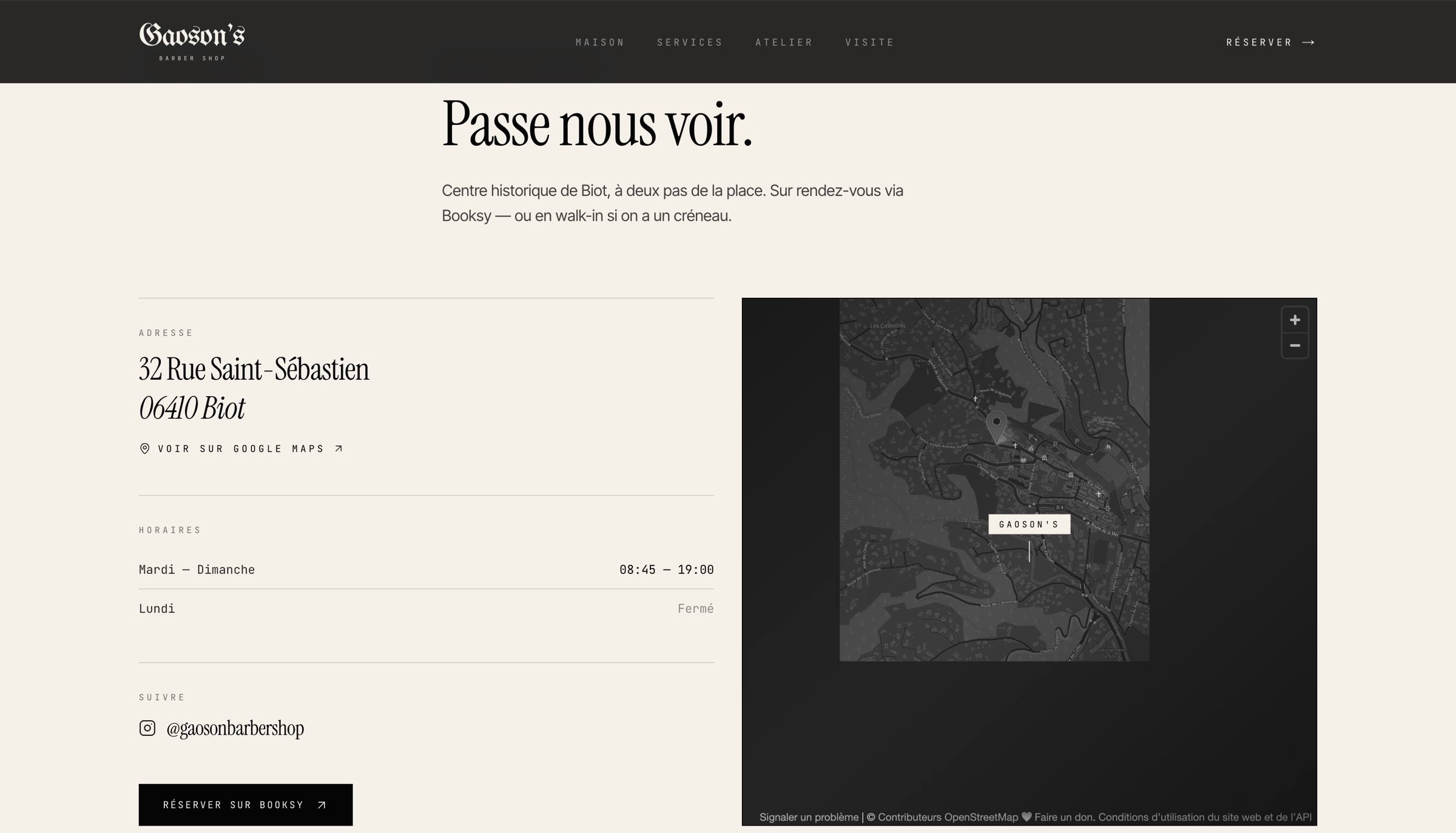 Visite — Passe nous voir, adresse et carte de Biot